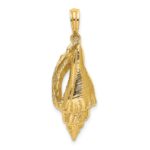 14K Polished Elongated Shell Charm