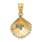 14K Textured Scallop Shell Charm - Image 4