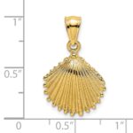 14K Textured Scallop Shell Charm - Image 3