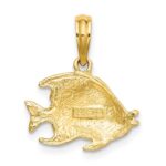 14K Polished Textured Bannerfish Charm - Image 4