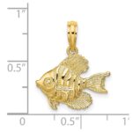14K Polished Textured Goldish Charm - Image 3