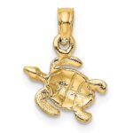 14K Textured Sea Turtle Charm - Image 4