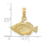 14K 2-D  Engraved Striped Humu Humu Fish Charm - Image 3