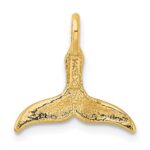 14K Small 3-D Polished Whale Tail Chain Slide - Image 4