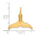 14K 3-D Polished Whale Tail Charm - Image 3
