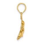 14K Polished and Textured Two Dolphins Charm - Image 2