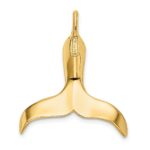 14K 3-D Polished Whale Tail Chain Slide - Image 4