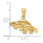 14K Polished Triple Manatee Charm - Image 3