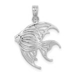 14K White Gold Cut-Out Angelfish Charm