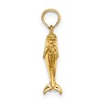 14K 3-D Polished Mini Dolphin Jumping Charm - Image 2