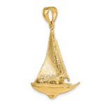 14K 3-D Polished Sailboat Charm - Image 5