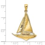14K 3-D Polished Sailboat Charm - Image 3