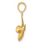 14K 3-D with 4 Blades Propeller Charm - Image 2