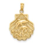 14K Reversible Dolphins and Waves in Shell Charm