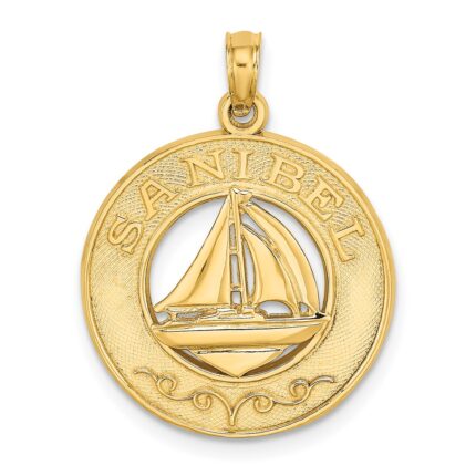 14K SANIBEL with Sailboat Circle Charm