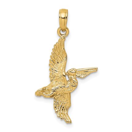 14K 3-D Pelican Flying Charm