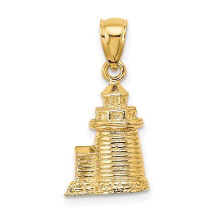 14K 3-D Brant Point Lighthouse Nantucket Harbor Massachusetts Charm