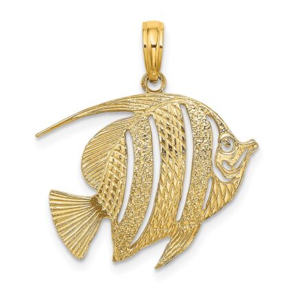 14K Polished Cut-Out Fish Charm