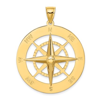 14K Large Nautical Compass Charm