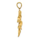 14K Large 2-D Three Dolphins Charm - Image 2