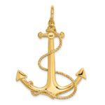 14K 3-D Large Anchor with Rope Charm - Image 4
