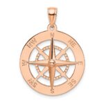 14K Rose Gold Nautical Compass Pendant