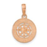14K Rose and White Gold Medium Nautical Compass Pendant - Image 4