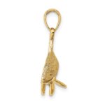 14K 2-D Textured Orca Whale Charm - Image 2