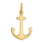 14K 3-D Polished Anchor Charm