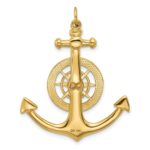14K Large Anchor with Nautical Compass Charm - Image 4