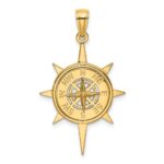 14K Star Frame with Nautical Compass Center Charm