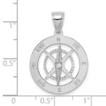 14K White Gold Nautical Compass with Moveable Needle Charm - Image 3