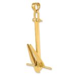 14K Large 3-D Fluke-Style Anchor with Moveable Fins Pendant - Image 6
