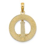 14K HILTON HEAD Lighthouse Round Charm - Image 4