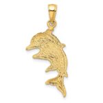 14K 2-D Polished Double Dolphins Charm - Image 4