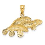14K 2-D Polished Three Manatees Charm - Image 4