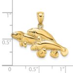 14K 2-D Polished Three Manatees Charm - Image 3