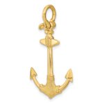 14K 3-D Textured Anchor Charm - Image 5