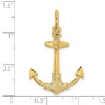 14K 3-D Textured Anchor Charm - Image 3