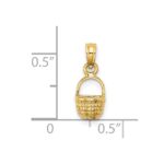 14K 2-D Flat Back Mini Basket Charm - Image 3