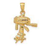 14K 3-D Boat Engine with Moveable Propeller Charm - Image 4