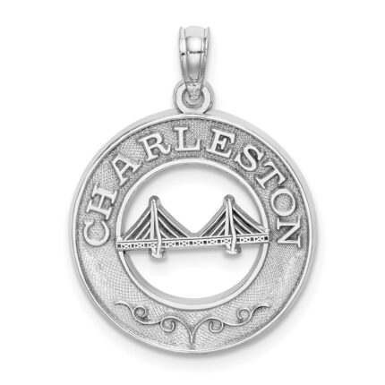 14K White Gold CHARLESTON Bridge Charm