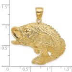 14K Large 2-D Bass Fish Jumping Charm - Image 3