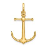 14K 3-D Anchor with Shackle Bail Charm