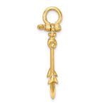 14K 3-D Anchor with Shackle Bail Charm - Image 2