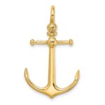 14K 3-D Anchor with Shackle Bail Charm - Image 3