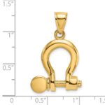 14K 3-D Large Shackle Link with Moveable Screw Charm - Image 3