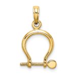 14K 3-D Small Shackle Link with Moveable Screw Charm - Image 4