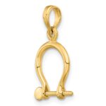 14K 3-D Small Shackle Link with Moveable Screw Charm - Image 5