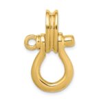 14K 3-D Large Shackle Link with Pulley Bail Charm - Image 4